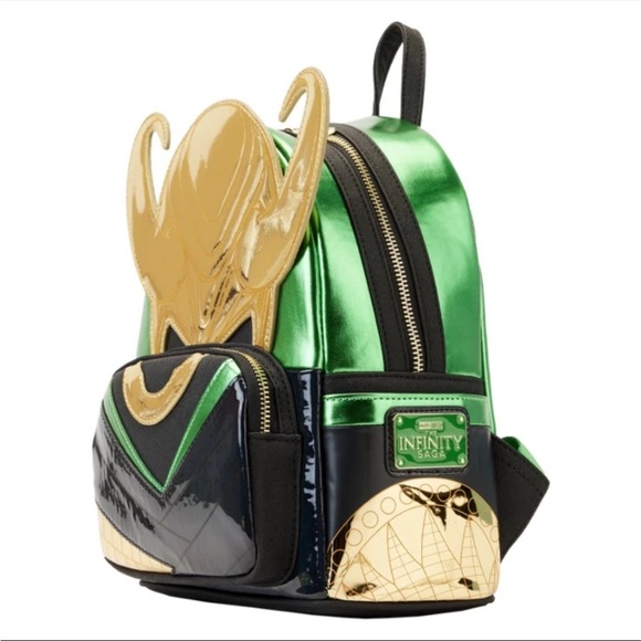 Marvel Loungefly Metallic Loki Mini Backpack - Faux Leather (New) main image 4